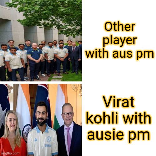 Back to 2023 test match aus pm | Other player with aus pm; Virat kohli with ausie pm | image tagged in memes,drake hotline bling | made w/ Imgflip meme maker