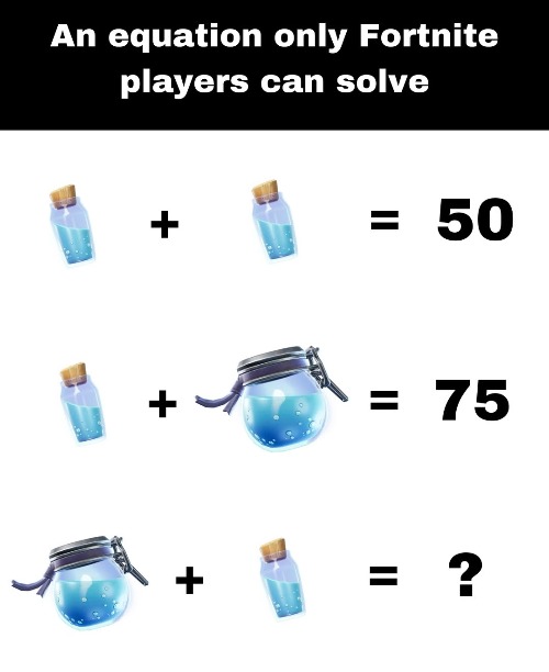can you solve it | image tagged in fortnite,shield,equation,math,problems,gaming | made w/ Imgflip meme maker