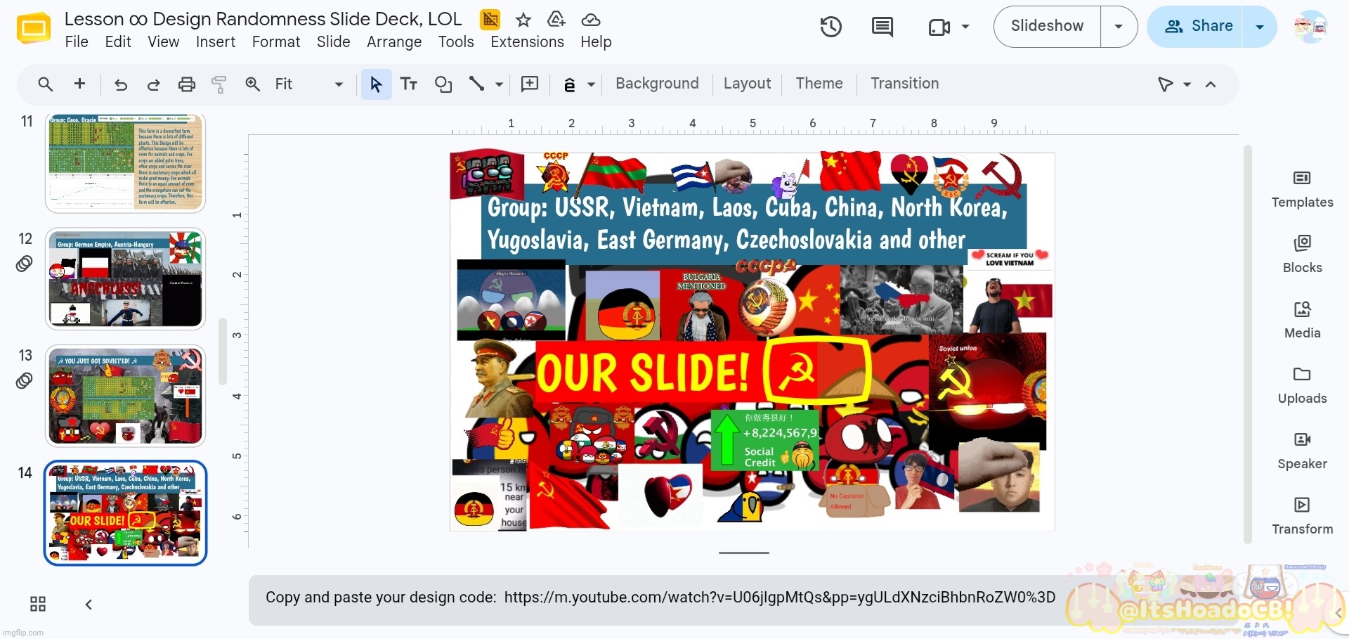 ☭ OUR PRESENTATION SLIDE! ☭ | image tagged in countryballs,ussr,google slides,communism,fyp,viral | made w/ Imgflip meme maker