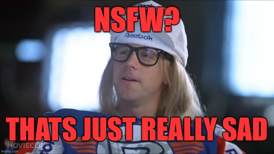 Garth sad | Nsfw? Thats just really sad | image tagged in garth sad | made w/ Imgflip meme maker