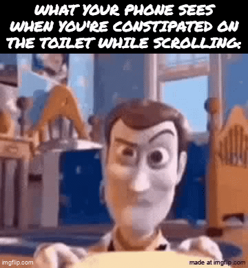 constipation meme - Woody’s Endless Toilet Scroll Struggle
