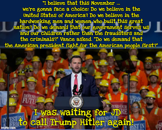 Heil Trump | image tagged in heil trump,jd fell off the fence,jd stabs trump in the back,maga moron | made w/ Imgflip meme maker