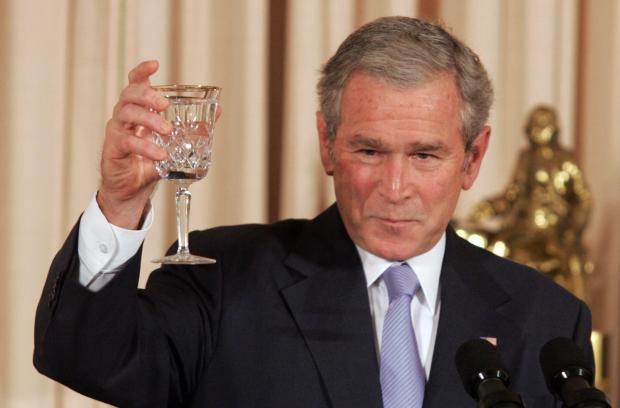 Bush Drinking Empty Glass Blank Meme Template
