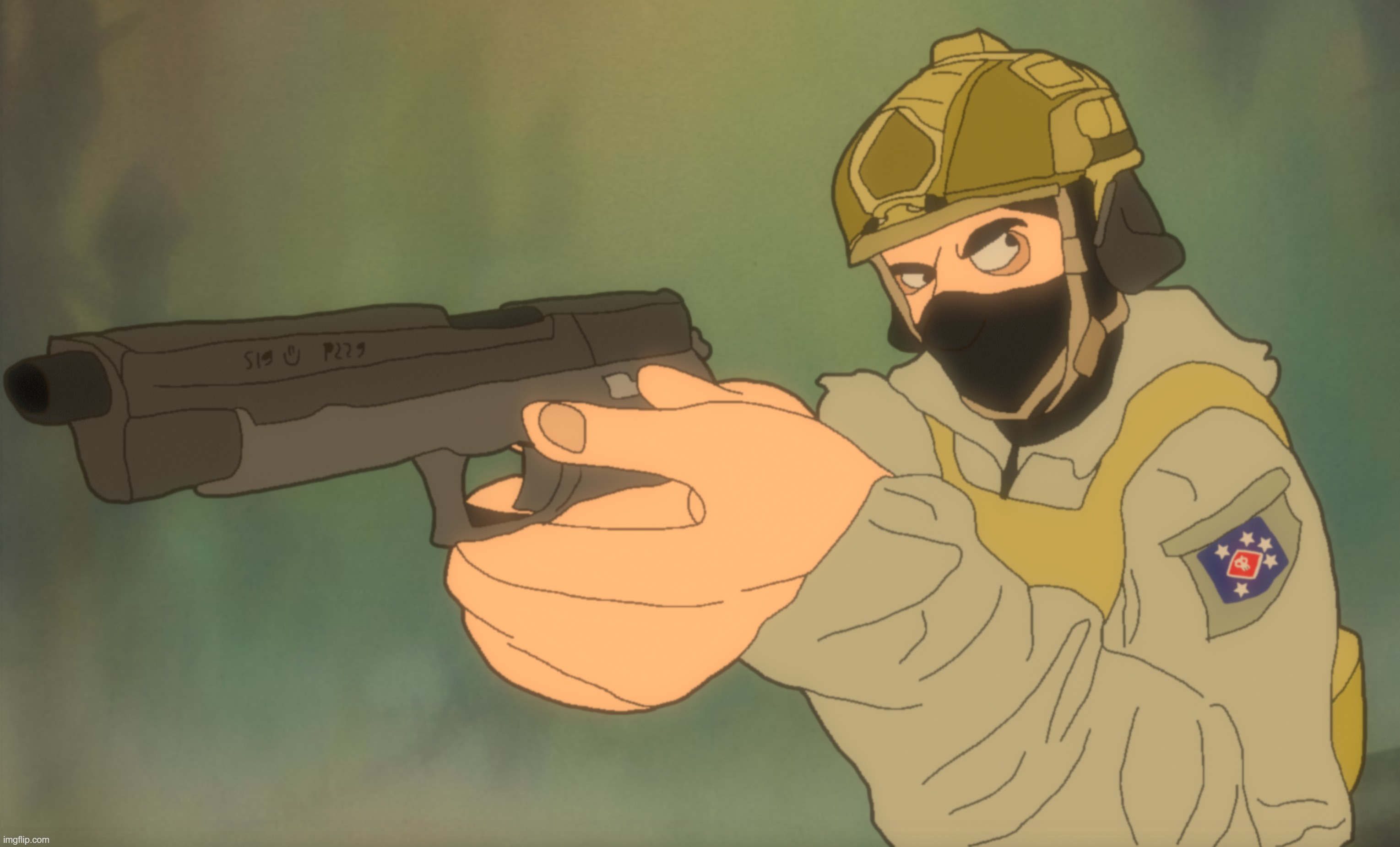 USMC Marine Raider (with Sig P229) | image tagged in game,art,artwork,timezone | made w/ Imgflip meme maker