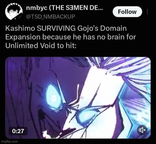 slander so funny even takaba laughed | image tagged in kashimo,jjk,slander | made w/ Imgflip meme maker