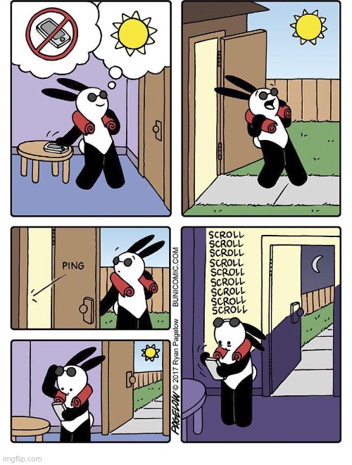 Buni Comics | image tagged in comics,buni comics,no phone,outside,text message,wasted day | made w/ Imgflip meme maker