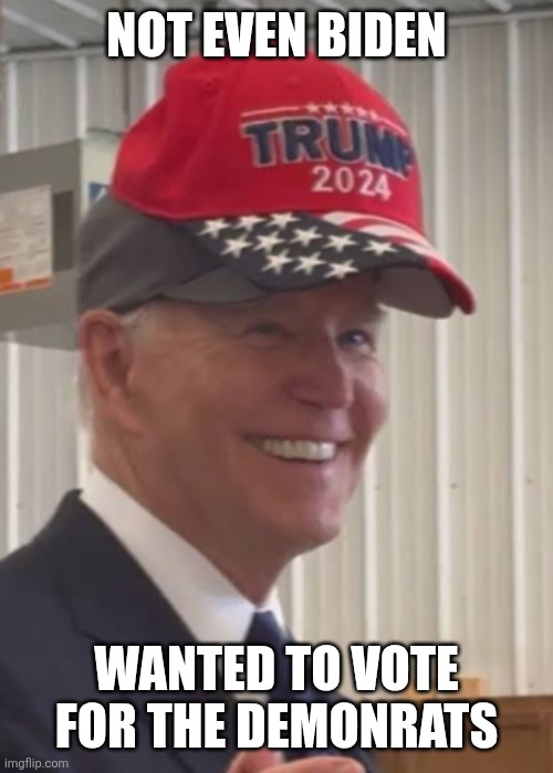 Screenshot_20260827-123234.png | Not even biden; Wanted to vote for the demonrats | image tagged in donald trump,joe biden | made w/ Imgflip meme maker