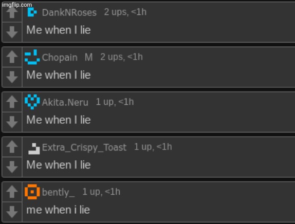 Me when I lie | image tagged in me when i lie | made w/ Imgflip meme maker