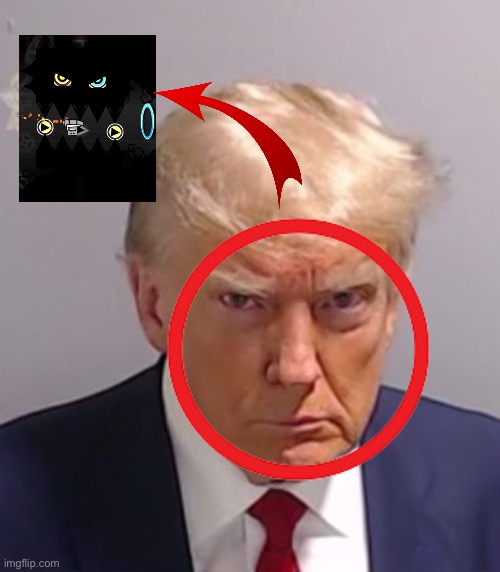 holy gd reference | image tagged in donald trump mugshot | made w/ Imgflip meme maker