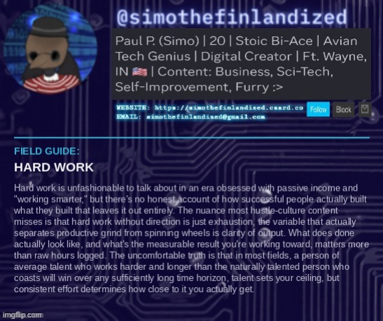 Hard work (and how to do it) ovo | image tagged in simothefinlandized,hard work,self improvement,announcement,tutorial | made w/ Imgflip meme maker