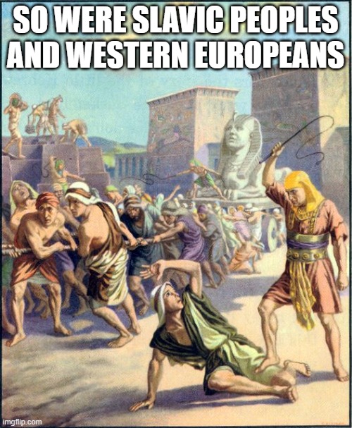 Slave driving | so were Slavic peoples and western europeans | image tagged in slave driving | made w/ Imgflip meme maker