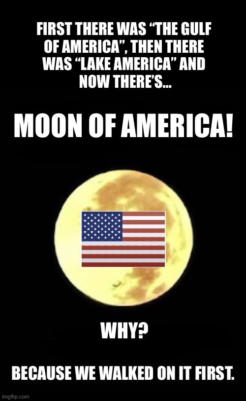 That could be next | image tagged in political meme,moon of america,why,we walked on it first,american flag,president trump | made w/ Imgflip meme maker