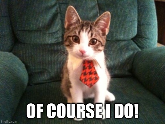 Happy Work Anniversary | Of course I do! | image tagged in happy work anniversary | made w/ Imgflip meme maker