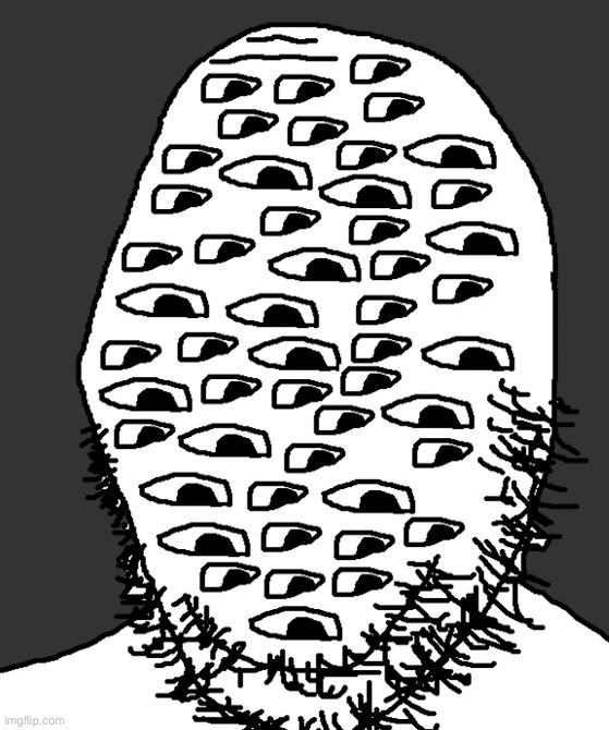 how it feels to post a repost and get like 30 upvotes + front page vs. posting actually original content and getting like 2 ups | image tagged in soyjak trypophobia transparent | made w/ Imgflip meme maker
