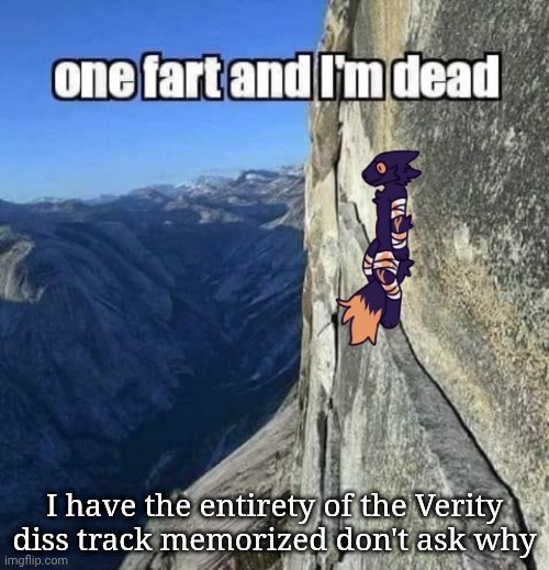 I have the entirety of the Verity diss track memorized don't ask why | made w/ Imgflip meme maker