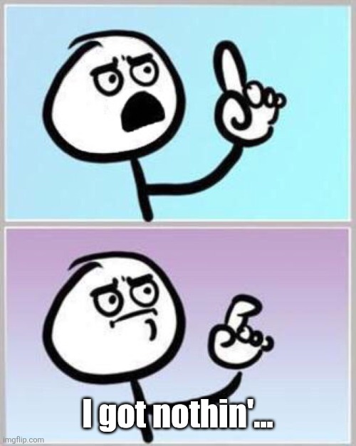 Wait what? | I got nothin'... | image tagged in wait what | made w/ Imgflip meme maker