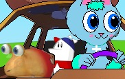 Homestar Runner and a Bulborb Riding a Car Being Driven by 7OwO | image tagged in bulborb,cat,furry,car | made w/ Imgflip meme maker