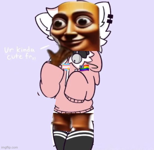 Femboy triple t (made as a joke) | image tagged in boykisser glow up,tung tung tung sahur,femboy | made w/ Imgflip meme maker