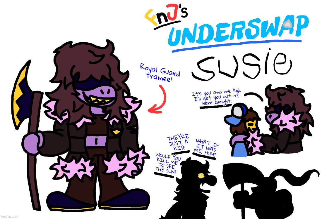 Susie for my Underswap take! She's not really swapped with anyone, she's moreso a result of the changes made! | made w/ Imgflip meme maker