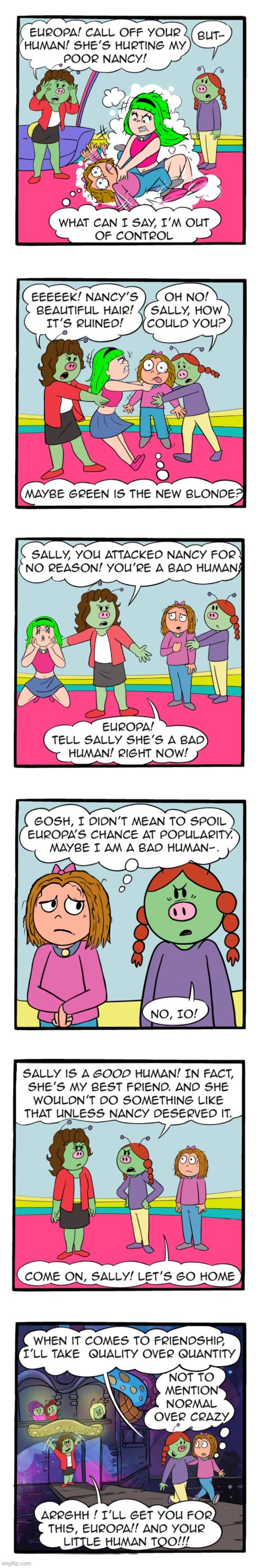 image tagged in humans,sally,nancy,alien,leave,leaving | made w/ Imgflip meme maker