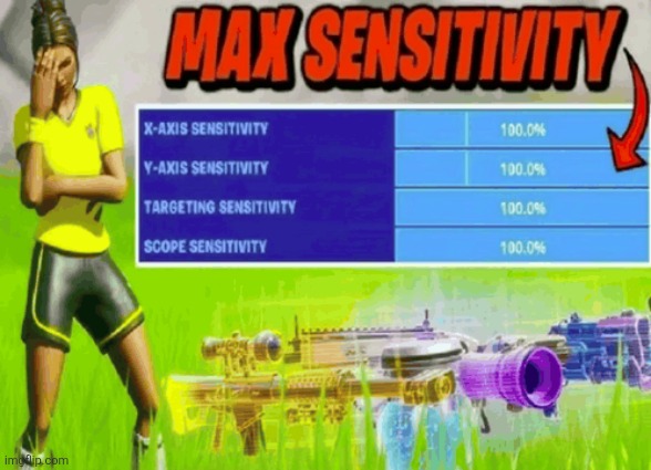 Max Sensitivity fortnite | image tagged in max sensitivity fortnite | made w/ Imgflip meme maker