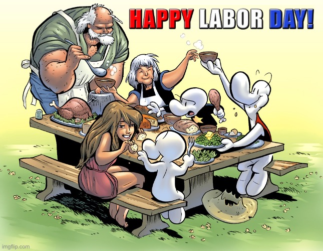 Bone (By Jeff Smith) | image tagged in comics,bone,labor day,brothers,picnic,celebrate | made w/ Imgflip meme maker