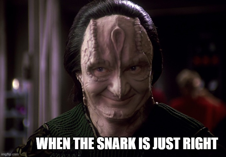 Garak Snarky | When the snark is just right | image tagged in garak snarky | made w/ Imgflip meme maker