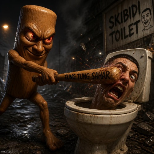 I just wasted more clean water | image tagged in tung tung tung sahur,skibidi,skibidi toilet,ai slop | made w/ Imgflip meme maker