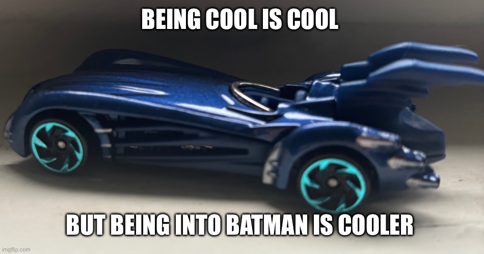 meme | Being cool is cool; But being into Batman is cooler | image tagged in img_1592 jpeg | made w/ Imgflip meme maker