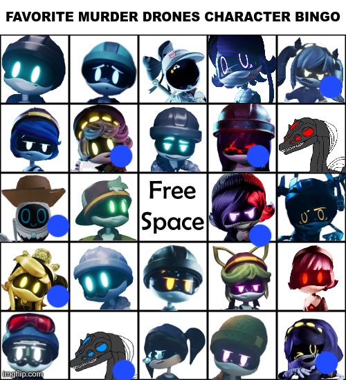 Its been awhile... (Biscuitboi: Welcome back) | image tagged in favorite murder drones character bingo | made w/ Imgflip meme maker