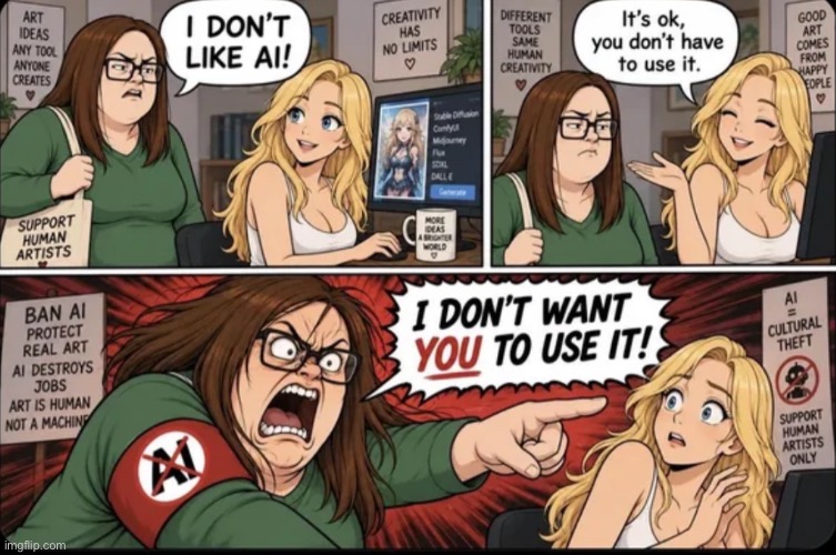 Anti ai Ppl Are Mean!!! | image tagged in aicp | made w/ Imgflip meme maker