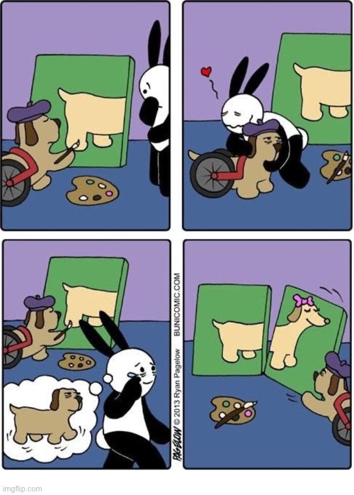 Buni Comics | image tagged in comics,buni comics,bunidog,arrwork,misunderstanding,female dog | made w/ Imgflip meme maker