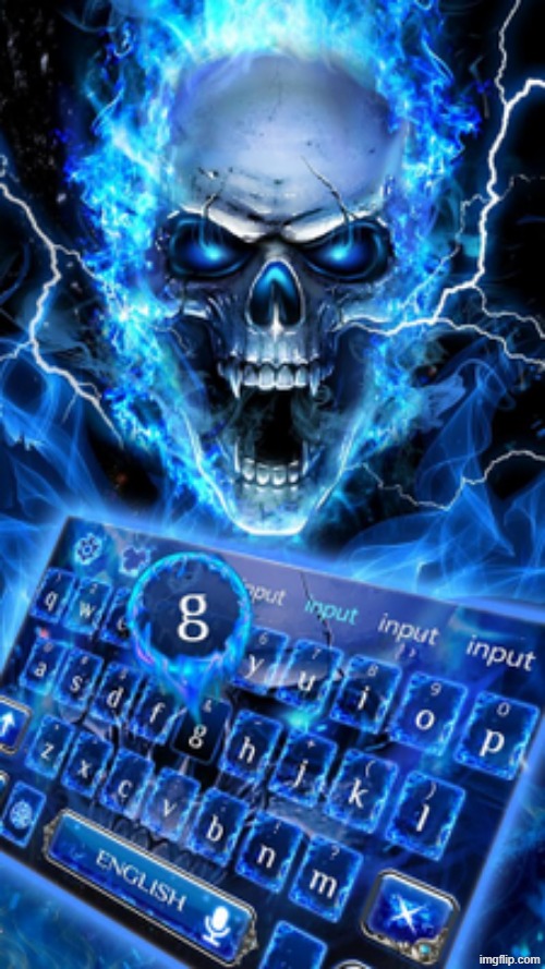 image tagged in evil blue skeleton | made w/ Imgflip meme maker