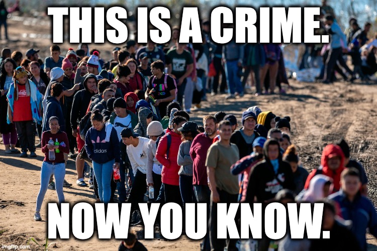 Illegal Aliens | This is a crime. now you know. | image tagged in image 18 jpeg | made w/ Imgflip meme maker