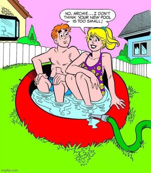 The Nearness of You | image tagged in vince vance,archie,swimming pool,cartoons,comics,betty | made w/ Imgflip meme maker