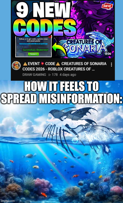 here we go again... | image tagged in how it feels to spread misinformation cos edition,roblox,scam | made w/ Imgflip meme maker