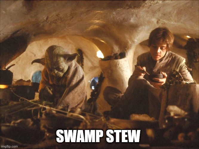 Luke Eats the Stew | Swamp stew | image tagged in yoda,stew | made w/ Imgflip meme maker