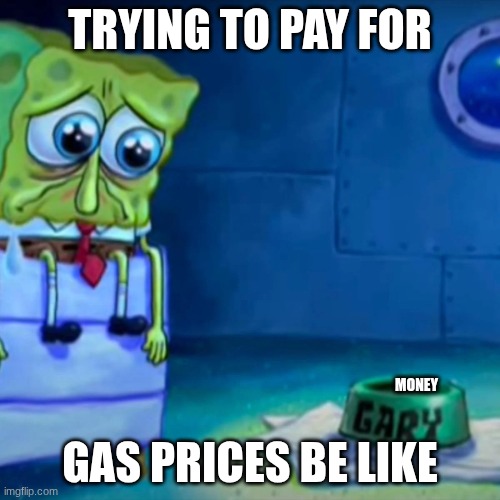 Gary Come Home | trying to pay for; gas prices be like; money | image tagged in gary come home | made w/ Imgflip meme maker