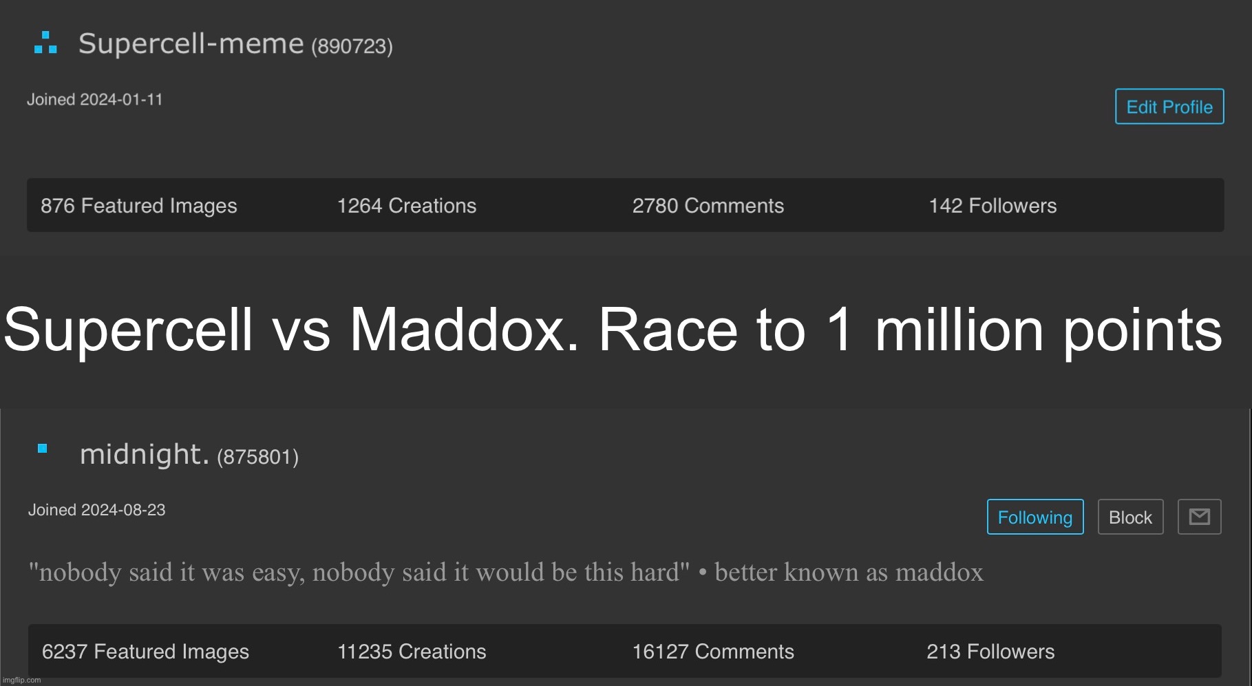 Let’s see who wins. | Supercell vs Maddox. Race to 1 million points | image tagged in funny,memes,relatable,gifs,maddox,supercell-meme | made w/ Imgflip meme maker