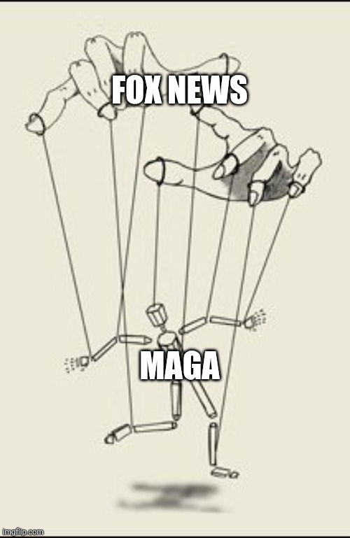 Brainwashing. | Fox News; MAGA | image tagged in puppet master,fox news,political meme | made w/ Imgflip meme maker