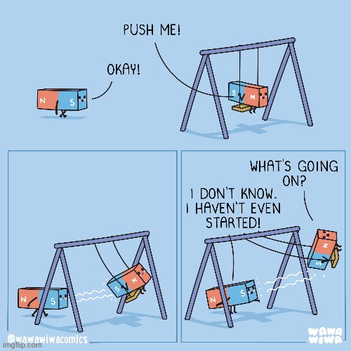 image tagged in magnet,magnets,swing,stuck,oh dear,lol | made w/ Imgflip meme maker