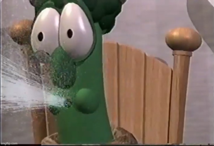 Veggietales King Saul spits | image tagged in veggietales king saul spits | made w/ Imgflip meme maker