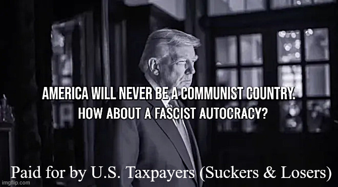 How about a fascist autocracy | How about a fascist autocracy? Paid for by U.S. Taxpayers (Suckers & Losers) | image tagged in how about a fascist autocracy,suckers and losers,grift of grab,hatch act,trump crime family,let them eat crumbs | made w/ Imgflip meme maker