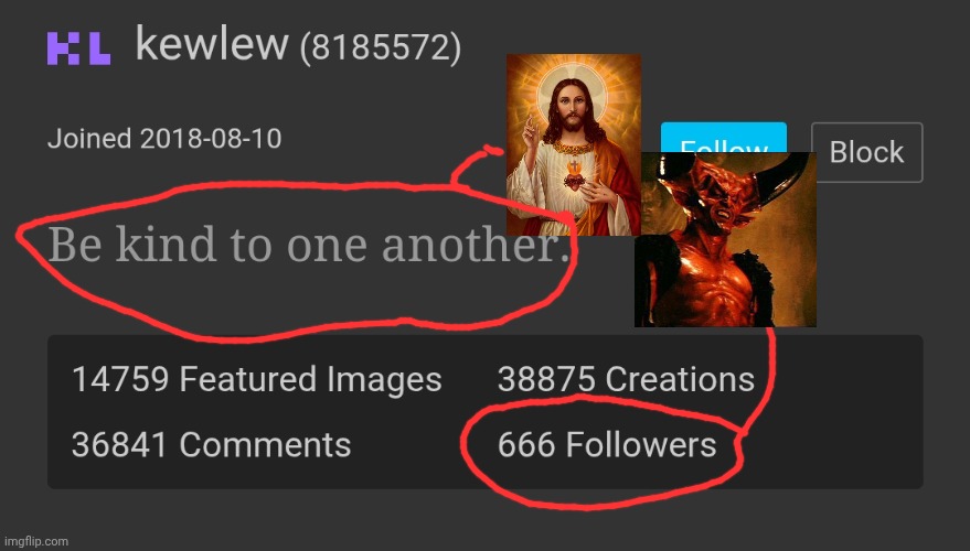 Pick a side bru | image tagged in kewlew,satan,jesus,666 | made w/ Imgflip meme maker