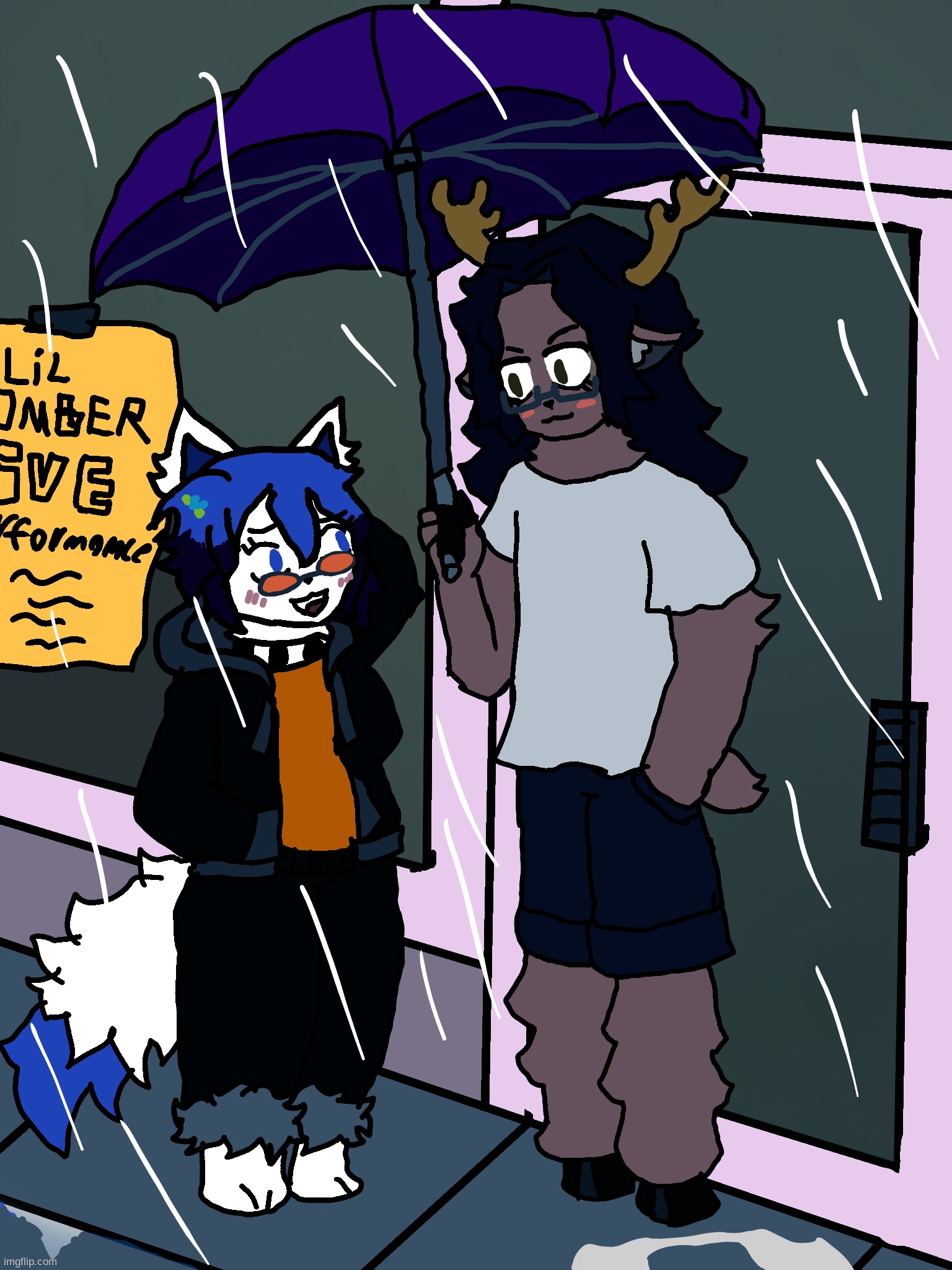 here's a artwork with Haruno and the new oc and Haruno gf: francis! its the day they first met | image tagged in funny bunny,artwork,oc | made w/ Imgflip meme maker