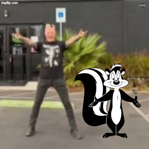 New Reverse Pepé Le Pew Haircut for Hetfield | image tagged in metallica | made w/ Imgflip meme maker