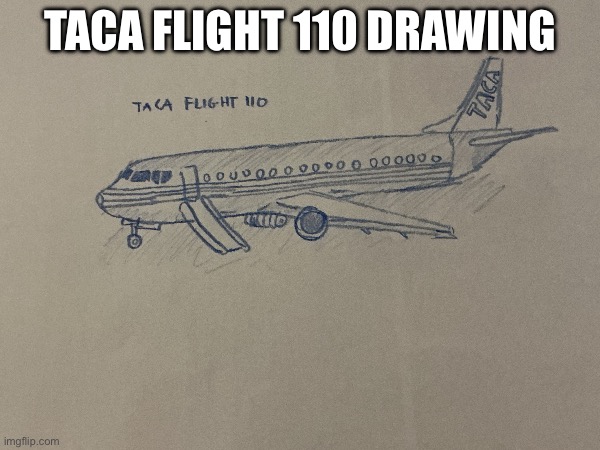 TACA flight 110 drawing | TACA flight 110 drawing | image tagged in plane crash,drawing,art,plane,airplane,airline | made w/ Imgflip meme maker