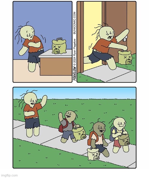 You forgot something! | image tagged in comics,buni comics,zombies,halloween,trick or treat,you forgot something | made w/ Imgflip meme maker