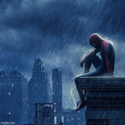 sad spider man | image tagged in sad spider man | made w/ Imgflip meme maker