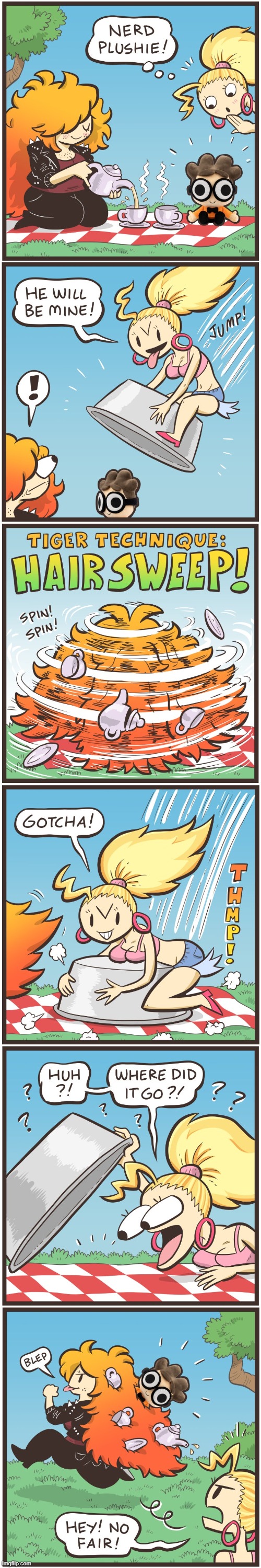 image tagged in queen,nerd,plushie,tiger,hair,sweep | made w/ Imgflip meme maker